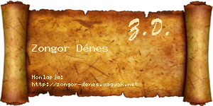 Zongor Dénes névjegykártya